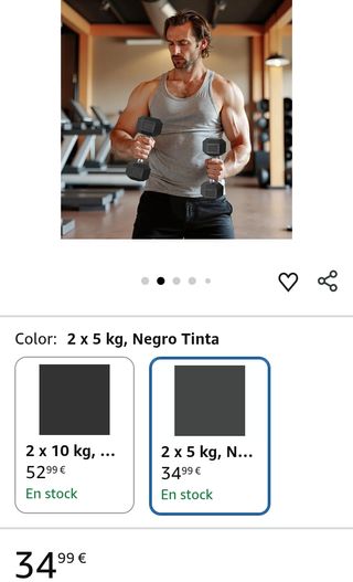 SONGMICS Juego de 2 Mancuernas 2 x 5 kg