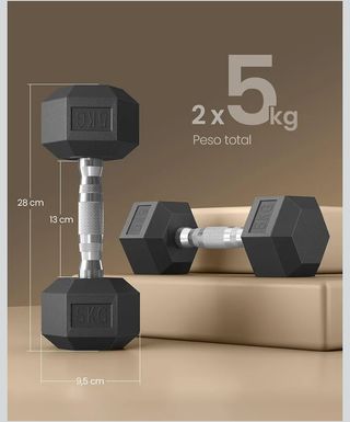 SONGMICS Juego de 2 Mancuernas 2 x 5 kg