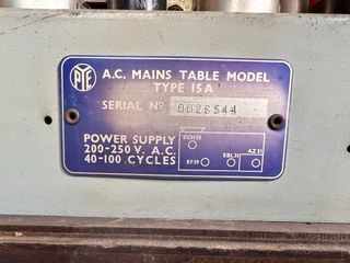 Radio de valvulas Pye Type 15 A