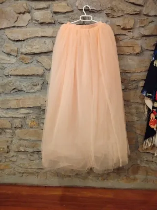 Falda larga  MAXI TUL CORAL/ Melocotón