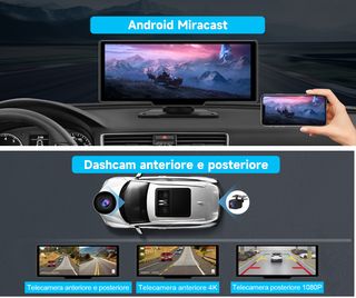 CarPlay e Android auto, 10pollici dashcam - Nuova