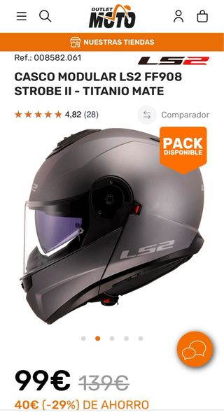 Casco Moto Modular LS2 (talla M)