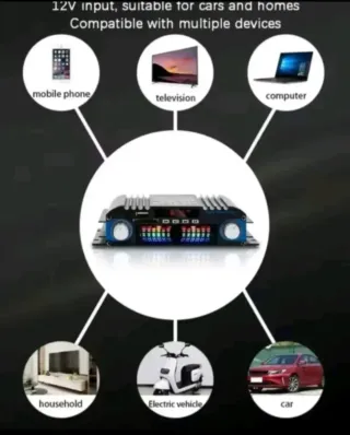 Amplificador BT-998 Bluetooth 1600W max de 4 Vías