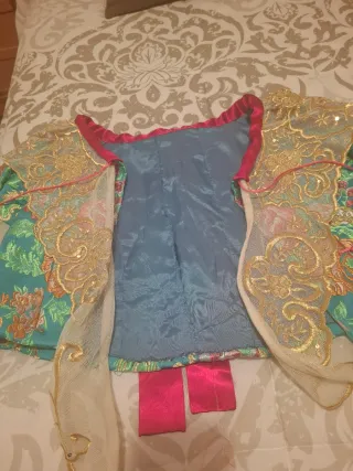 Traje de fallera verde.