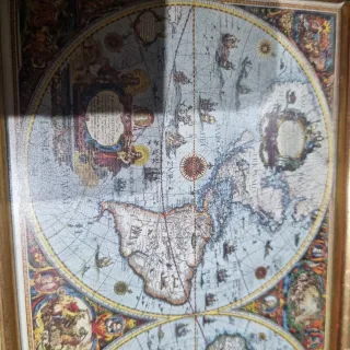 Reproducción Mapamundi Histórico 1594 - Cuadro