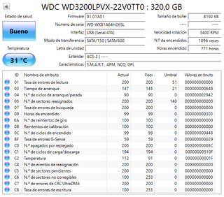 Disco HDD 320GB 2.5" WD