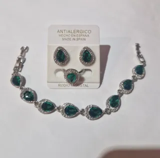 Set di gioielli in rodio e cristallo
