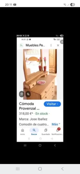 Espejo Movil Con Repisa Pino Provenzal