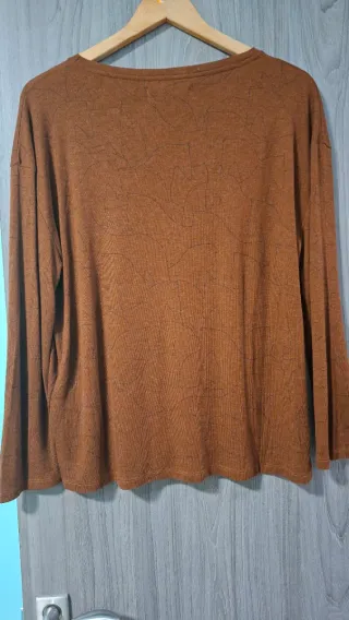 Camiseta Nice Things cuello redondo lana marron