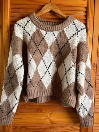 Jersey punto cuadros talla L Pull&Bear