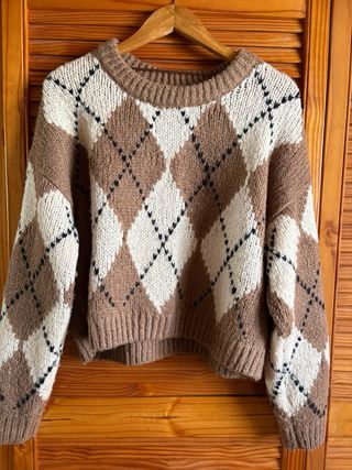 Jersey punto cuadros talla L Pull&Bear