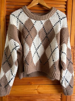 Jersey punto cuadros talla L Pull&Bear