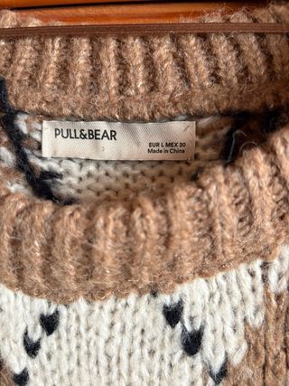 Jersey punto cuadros talla L Pull&Bear