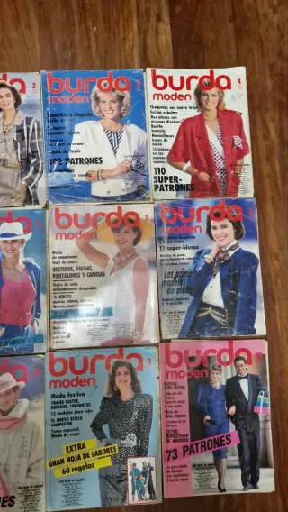 Revista burda 12 números AÑO 1986