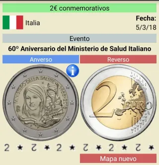 Moneda conmemorativa de dos euros Italia 2018