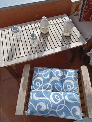 Conjunto muebles de jardín/terraza, de madera.