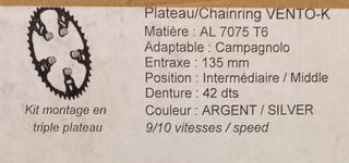 Plato Specialites VENTO-K 9/10V, 42d. BCD 135/74mm