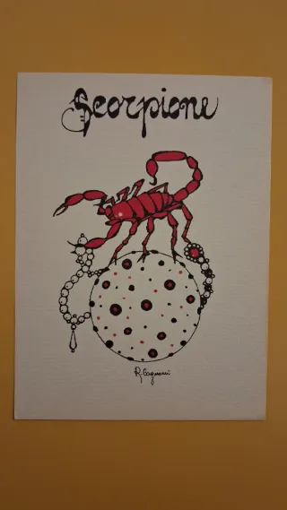 Cartolina artistica zodiacale oroscopo Scorpione