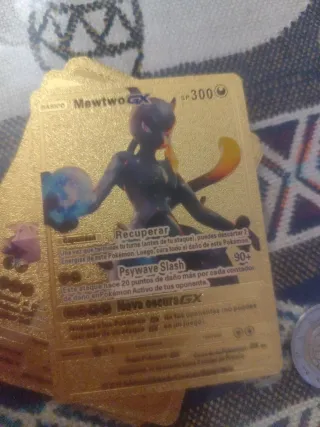 13 cartas doradas Pokémon NO OFICIALES no metal