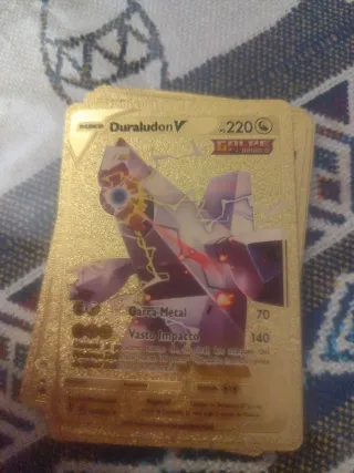 13 cartas doradas Pokémon NO OFICIALES no metal