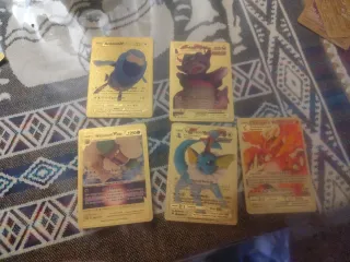 13 cartas doradas Pokémon NO OFICIALES no metal