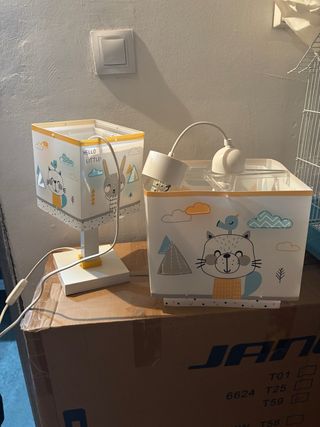 Lampara de techo infantil mas lampara de mesita