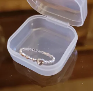 Anillo corazón gema plata