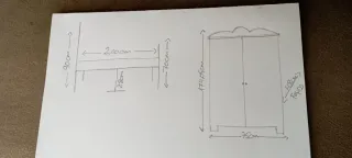 Armario infantil Ikea blanco y cama extensible.