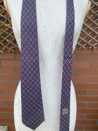 Corbata Hermes 100% Seda Azul y Rosa