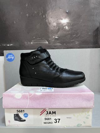 Botín de Piel Velcro Elásticos Tallas 37-38 Nuevos