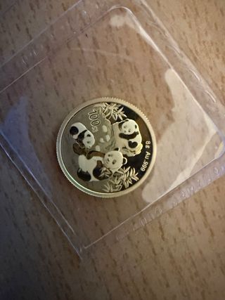 Moneda Oro Panda China 8g 999.9, ¡Impecable!