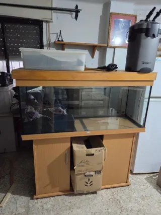Acuario 240L aceptable sin luz pero con tapa