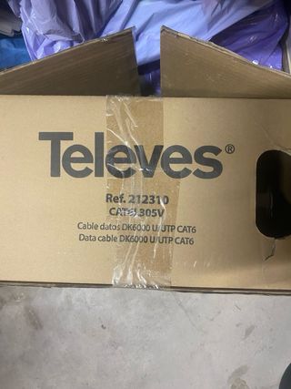 Rollo de cable datos 148 m categoría 6 UTP Televes