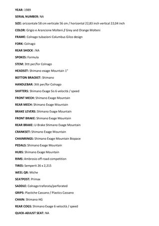 COLNAGO MASTER NELLE COLORAZIONI MOLTENI ANNO 1989
