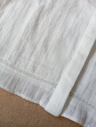 Zara Short-Sleeved Shirt White Ibiza Style