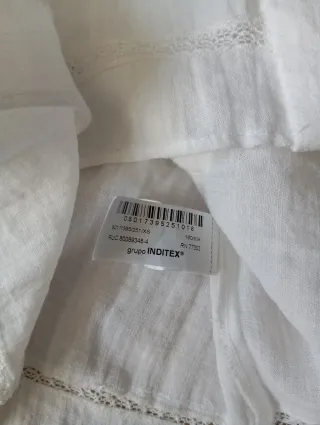 Zara Short-Sleeved Shirt White Ibiza Style