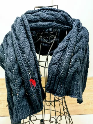 Sciarpa Blu Notte a Trecce - Stile "Polo" - P-CLUB