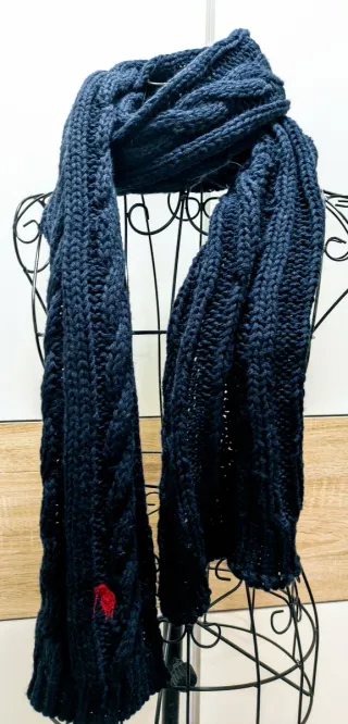 Sciarpa Blu Notte a Trecce - Stile "Polo" - P-CLUB