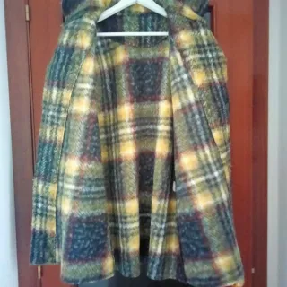 Abrigo Escocés Rizado