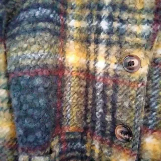 Abrigo Escocés Rizado