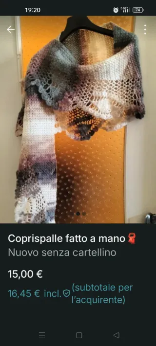 Sciarpa donna lavorata a mano