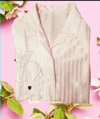 Camisón satinado rosa a rayas