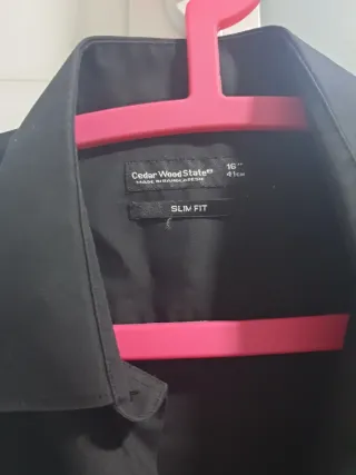 Camisa hombre negra 16" slim fit