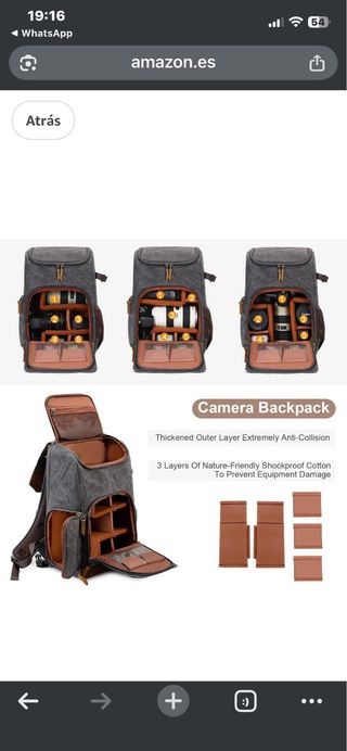 Zaino fotografico retrò per fotocamera reflex