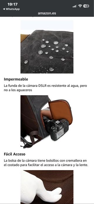 Zaino fotografico retrò per fotocamera reflex