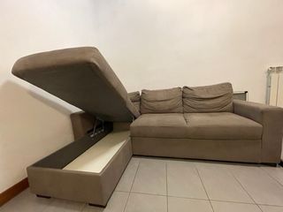 Divano letto ad angolo con contenitore