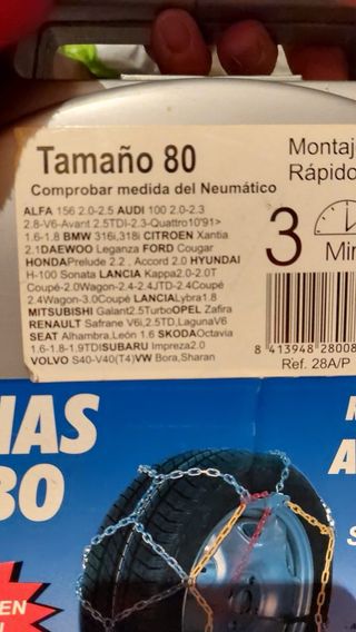 Cadenas para nieve Rombo Tamaño 80