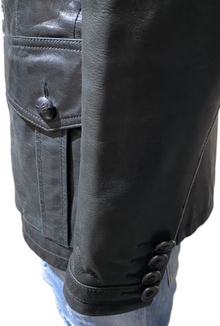 Chaqueta de piel Sixty color negro