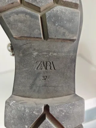 Botines piel Zara negro perlas