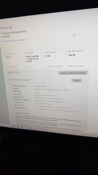PC torre i7 7700k 32GB DDR4 GTX1050TI 4GB